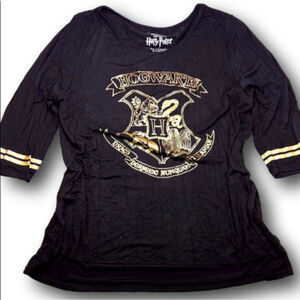 Women's Universal Studios Harry Potter Long Sleeve Tee XL Black Gold